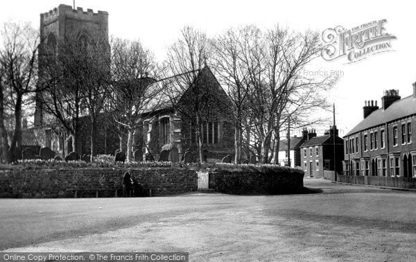 Photo of Easington, the Church and Village Square c1955