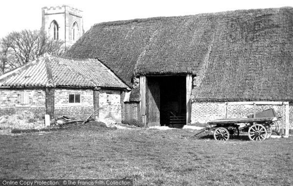 Photo of Easington, Tithe Barn And Church c.1955
