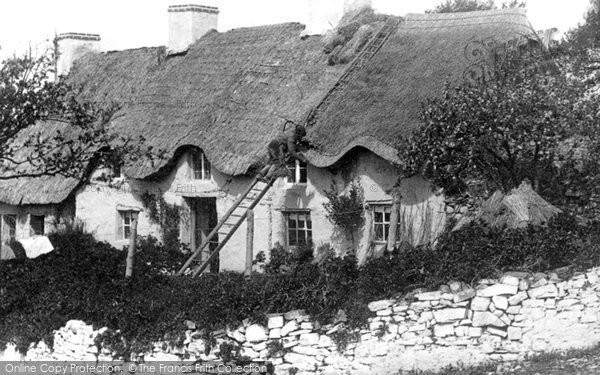 Photo of East Aberthaw, Thatching 1899