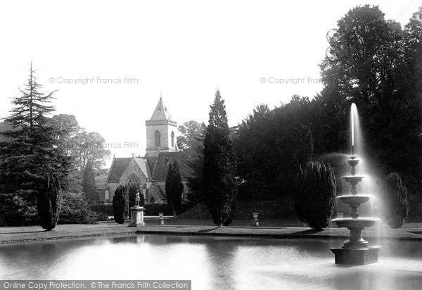 Photo of East Budleigh, Bicton Church And Fountain 1890