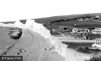 East Dean, Birling Gap Hotel and the Beach c1960