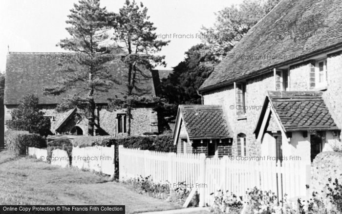 Photo of East Dean, Church And Cottages c.1955