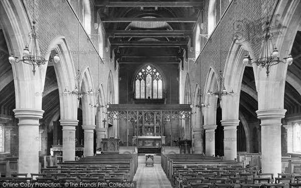 Photo of East Grinstead, St Mary's Church Interior 1921