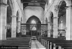 St Swithun's Church Interior 1921, East Grinstead