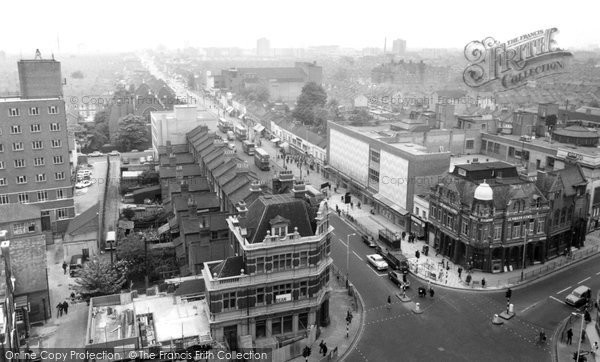 Photo of East Ham, view from Town Hall Tower c1965