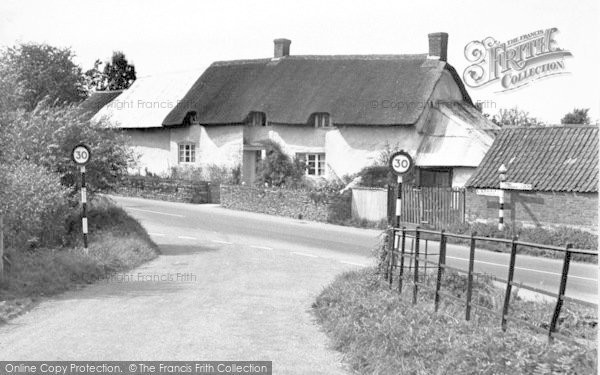Photo of East Lyng, Thatched Cottages c.1955