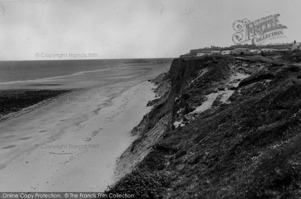 Photo of East Runton, Cliffs And Beach Looking East c.1955