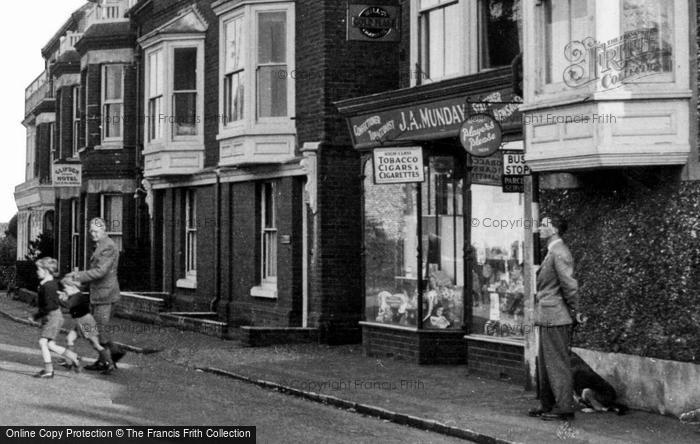 Photo of East Runton, Clipper Hotel And Munday's Shop, High Street c.1955