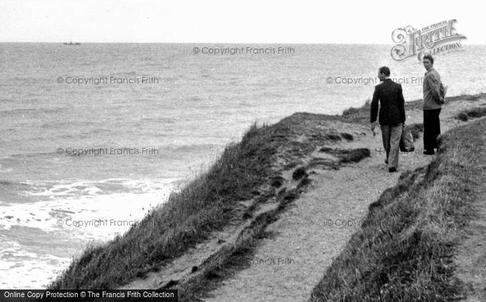Photo of East Runton, Men On The Cliff Path c.1955