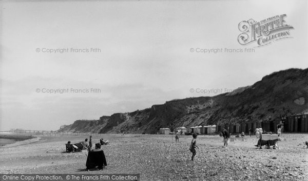 Photo of East Runton, the Beach c1955