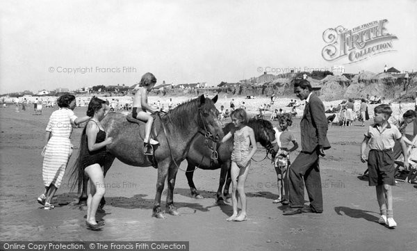 Photo of East Wittering, Ponies On The Beach c.1955
