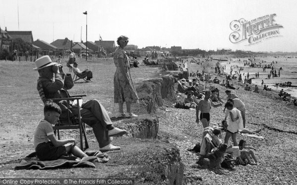 Photo of East Wittering, The Cliffs And Beach c.1955