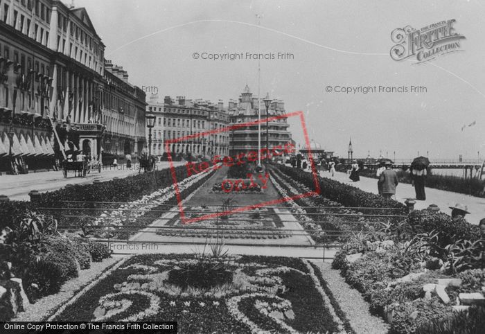 Photo of Eastbourne, Gardens And Burlington Hotel 1899