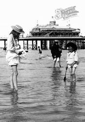 Girls Paddling By The Pier 1906, Eastbourne