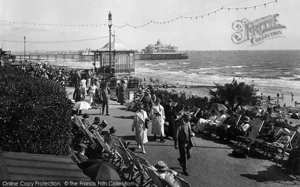 Photo of Eastbourne, The Parade, Birdcage Bandstand And Pier 1921