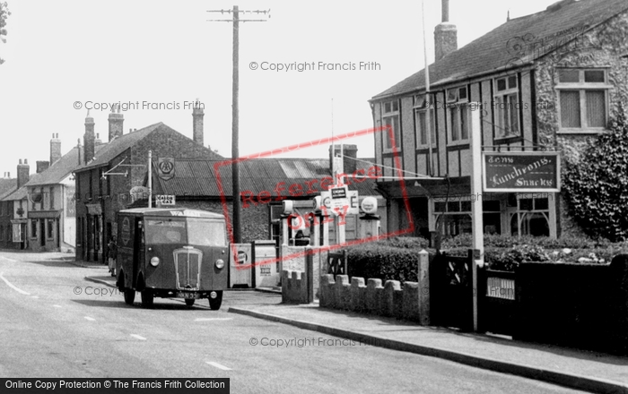 Photo of Eastchurch, High Street, A Van And  Petrol Station c.1955
