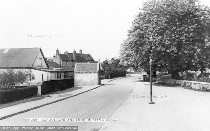 Photo of Eaton Socon, School Lane And Lock Up c.1960