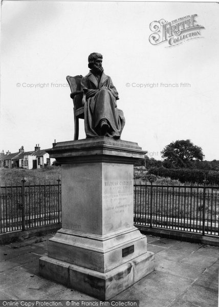 Photo of Ecclefechan, Thomas Carlyle Statue c.1955