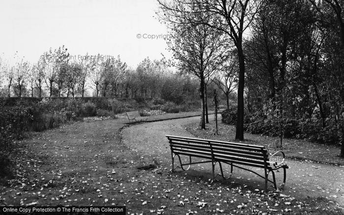 Photo of Eccles, Winton Park, Herbaceous Border c.1950