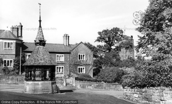 Photo of Eccleston, The Pump And St Mary's Church c.1955