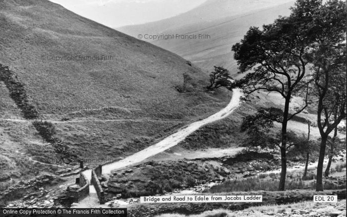 Photo of Edale, Bridge And Road From Jacob's Ladder c.1955