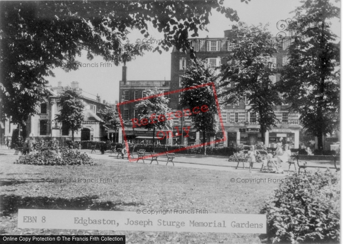Photo of Edgbaston, Joseph Sturge Memorial Gardens c.1950