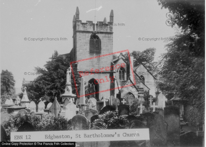 Photo of Edgbaston, St Bartholomew's Church c.1955