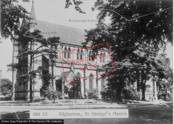 Photo of Edgbaston, St George's Church c.1955