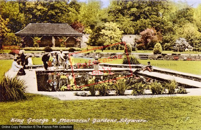 Photo of Edgware, King George V Memorial Gardens c.1950