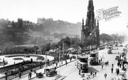 Castle And Scott Monument c.1930, Edinburgh