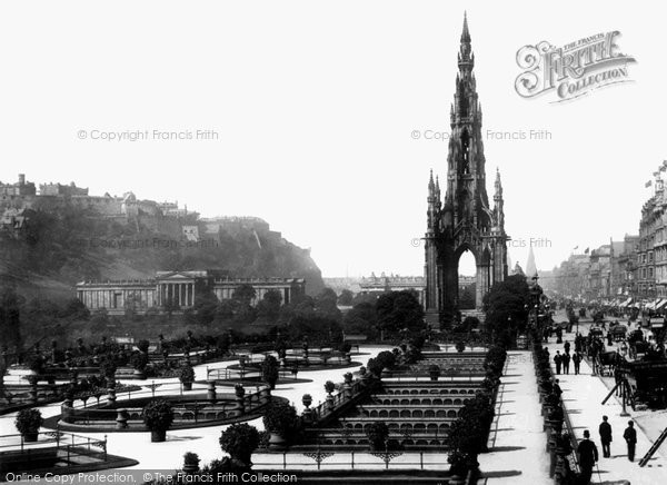 Photo of Edinburgh, Castle And Scott Monument, Princes Street 1897