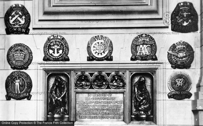 Photo of Edinburgh, Castle, War Memorial To All Scots Women c.1930