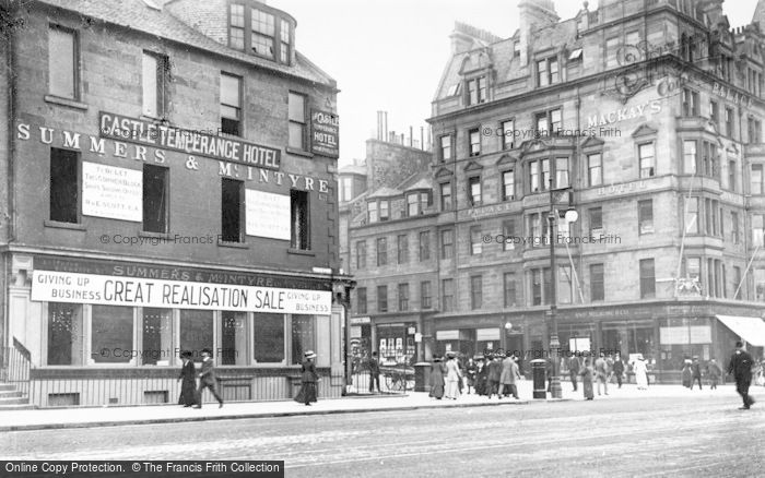 Photo of Edinburgh, Corner Of Castle And Princes Street 1909