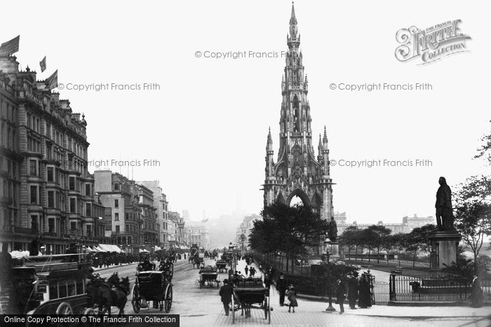 Photo of Edinburgh, Princes Street And Scott Monument 1883