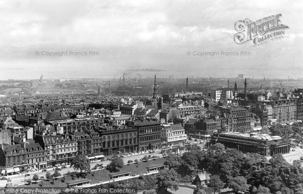 Photo of Edinburgh, Princes Street From The Castle c.1950