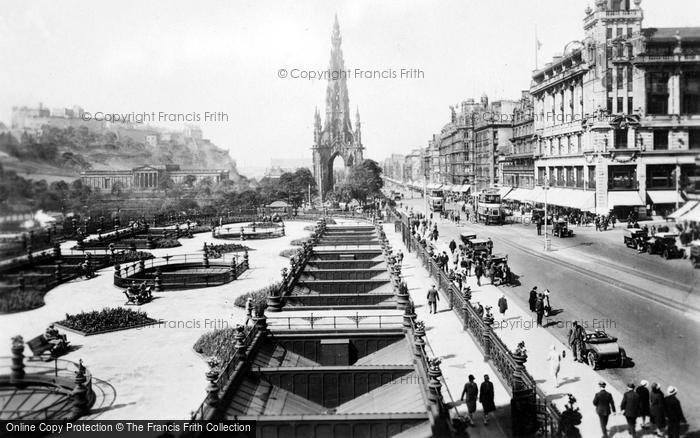 Photo of Edinburgh, Princes Street, Looking West c.1935