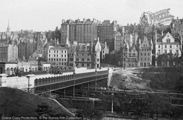 Photo of Edinburgh, The Old Town And Waverley Bridge c.1880