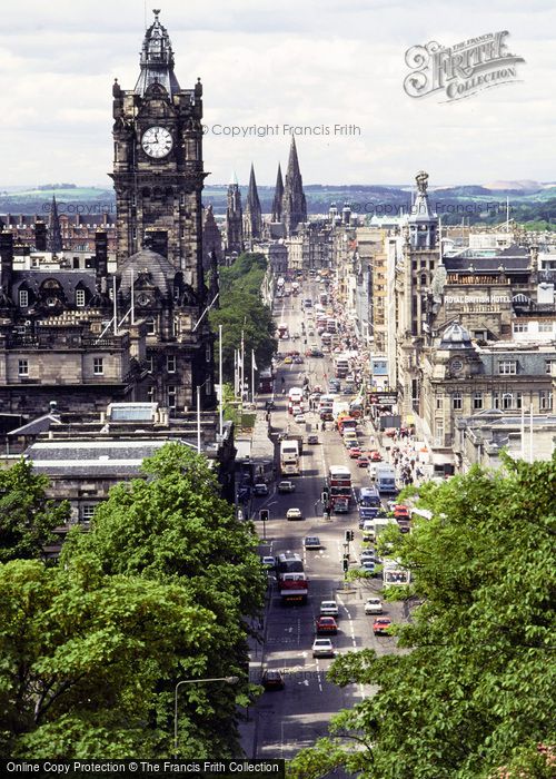 Photo of Edinburgh, View Down Princes Street From Calton Hill 1984