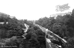 Edinburgh, view from Dean Bridge 1897