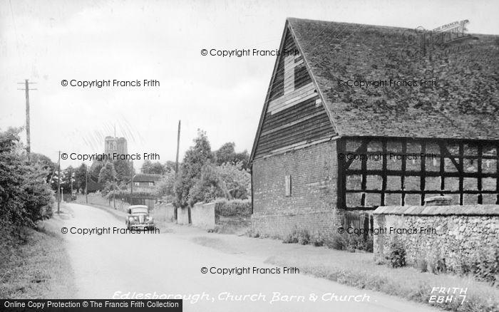 Photo of Edlesborough, Church Barn And Church c.1955