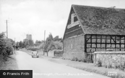 Church Barn And Church c.1955, Edlesborough