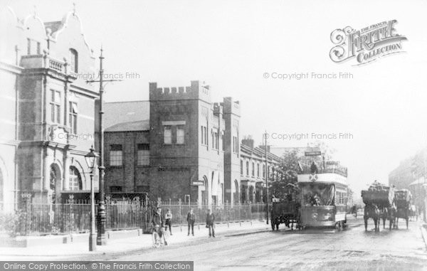 Photo of Edmonton, Fore Street, Free Library And Salvation Citadel c.1910