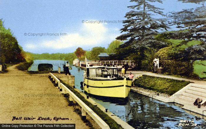 Photo of Egham, Bell Weir Lock c.1955