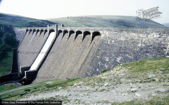 Photo of Elan Valley, Claerwen Dam c.1985