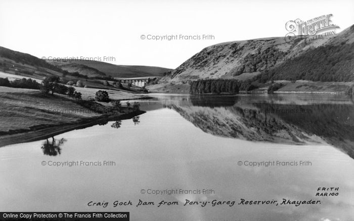 Photo of Elan Valley, Craig Goch Dam, From Pen Y Garreg Reservoir c.1960