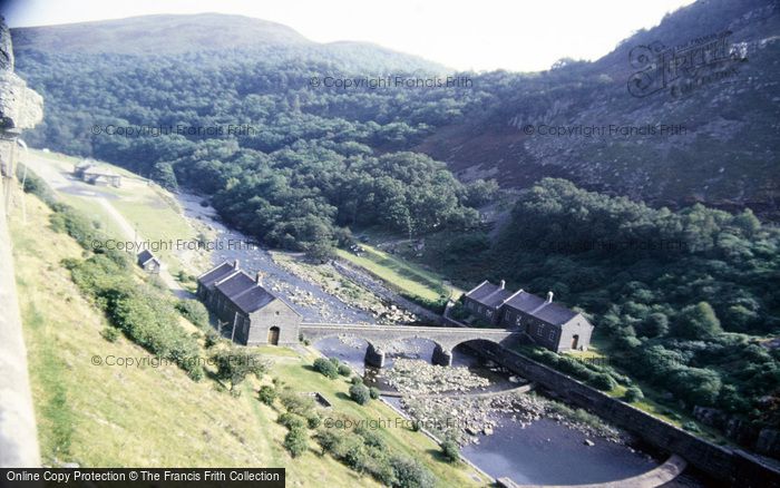 Photo of Elan Valley, Looking Downstream From Caban Coch Dam c.1985