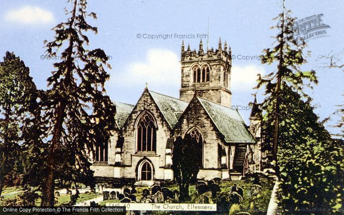 Photo of Ellesmere, St Mary's Church c.1955
