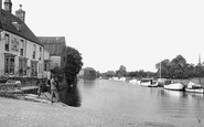 Ely, River Ouse and the Cutter Inn c1955