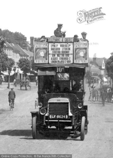 Photo of Epping, Bus In The High Street 1921