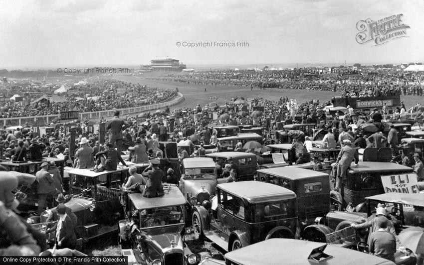 Epsom, Derby Day, view from Tattenham Corner 1928